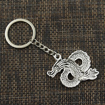 Silver dragon key ring
