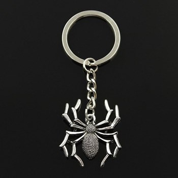 Silver spider key ring