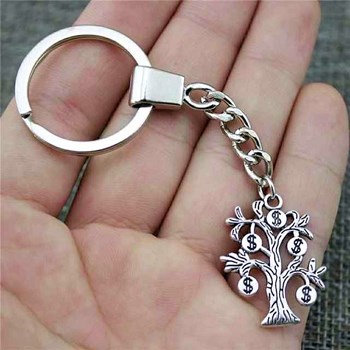 Silver dollar tree key ring