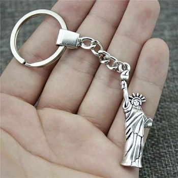 Statue of Liberty key ring New-York silver plated