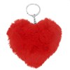 Porte-clés bijou de sac coeur pompon argenté Couleur Rouge - vue V1