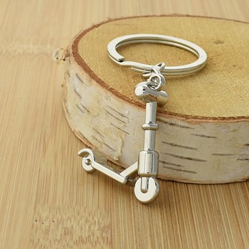 Silver scooter key ring