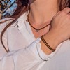 Collier, bracelet et boucles d'oreilles Lumia en pierres Oeil de Tigre - vue V2