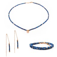Collier, bracelet et boucles d'oreilles Lumia en pierres Lapis-lazuli