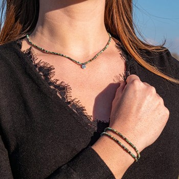 Lumia ketting, armband en oorbellen in Afrikaanse turkoois