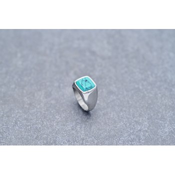 Chevalière Aristide en Acier 316L avec turquoise bleu turquoise