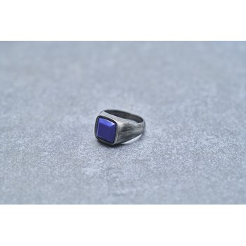 Chevalière Noah en Acier 316L avec lapis lazuli bleu saphir