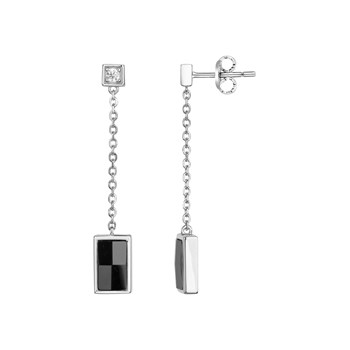 Boucles d'oreilles pendantes Zoey en Argent avec oxyde de zirconium blanc