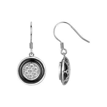 Boucles d'oreilles pendantes Aniyah en Argent avec oxyde de zirconium blanc