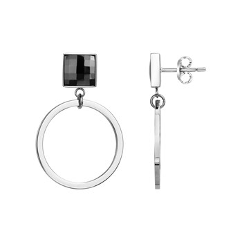 Boucles d'oreilles pendantes Piper en Acier