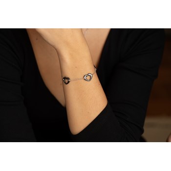Bracelet souple multi-motifs Hannah en Argent avec oxyde de zirconium blanc