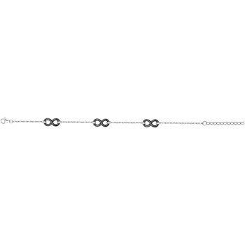 Bracelet souple multi-motifs Lydie en Argent avec oxyde de zirconium blanc