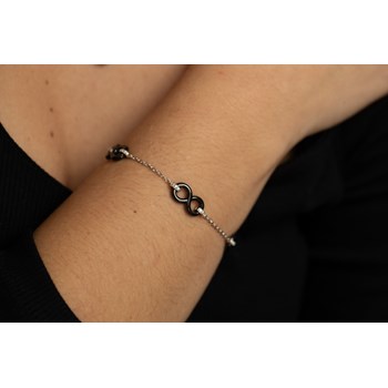 Bracelet souple multi-motifs Lydie en Argent avec oxyde de zirconium blanc