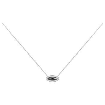 Collier mono-motif Aria en Argent avec oxyde de zirconium blanc