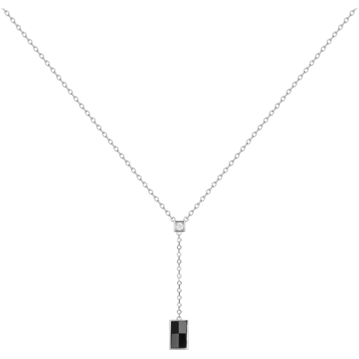 Collier Y Zoey en Argent avec oxyde de zirconium blanc