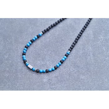 Collier semi-rigide Marius en Acier 316L avec turquoise bleu turquoise