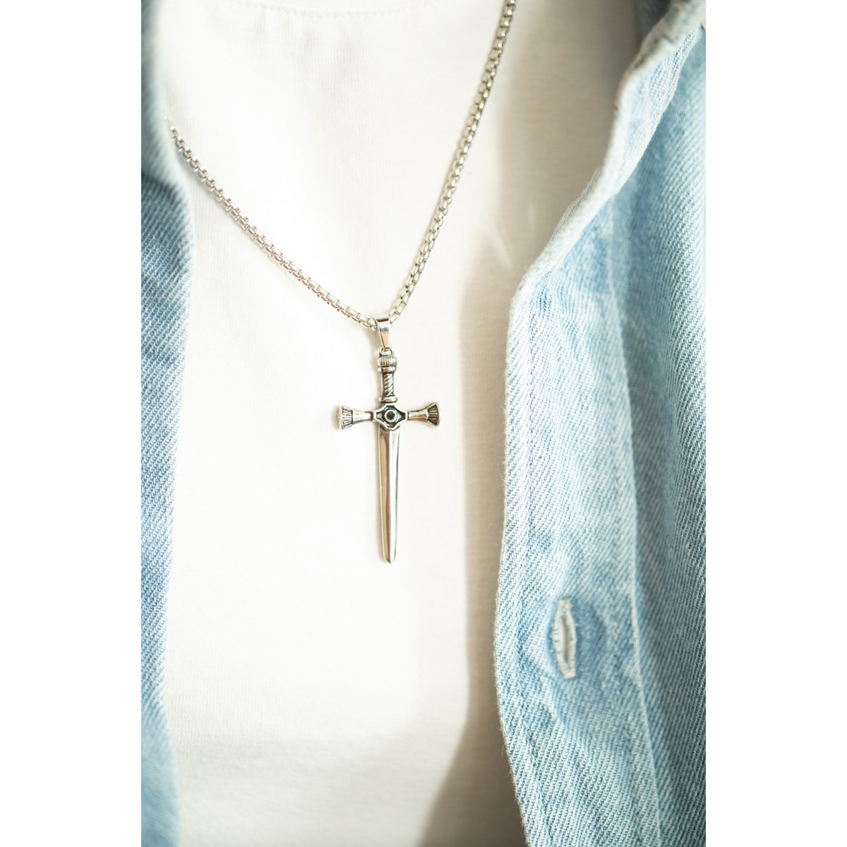Collier mono-motif Jules en Acier 316L - vue 2