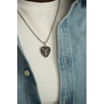 Collier mono-motif Zenon en Acier