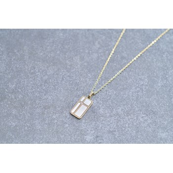 Collier mono-motif Cesar en Acier 316L avec diamant blanc