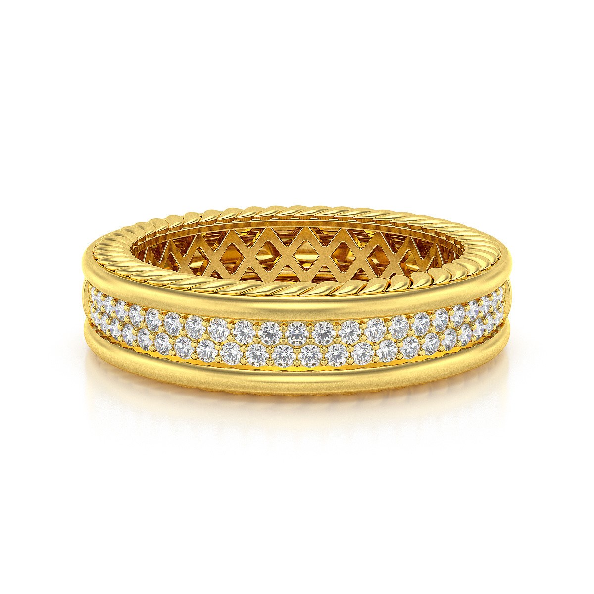 Alliance ADEN Homme Or 585 Jaune Diamants 6.50grs - vue 3