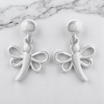 Boucles d'oreilles libellule Argent 925 Rhodié
