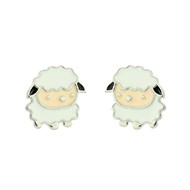 Boucles d'oreilles petit mouton émail coloré Argent 925 Rhodié