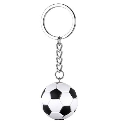 Porte-clés de football, ballon de football rouge et blanc, porte