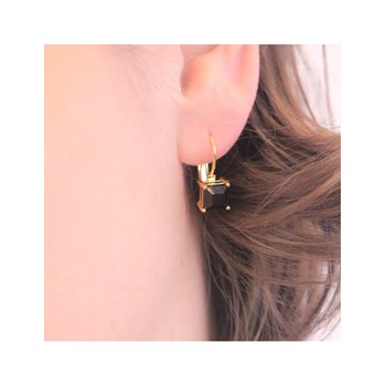 Square earrings - Gold and Black