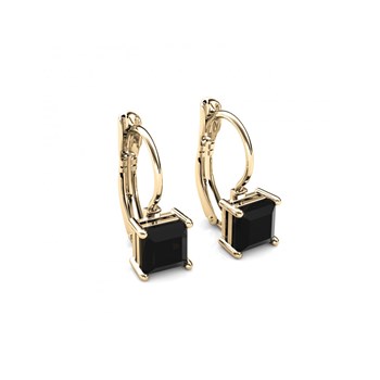Square earrings - Gold and Black