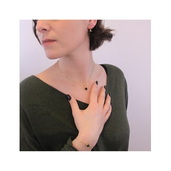 Square earrings - Gold and Black