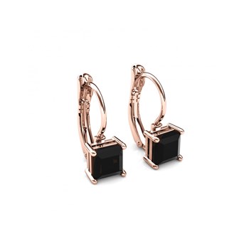 Square Earrings - Rose and Black Gold