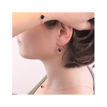 Square Earrings - Rose and Black Gold