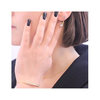 Earrings Round - Gold and Crystal