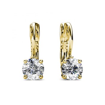 Earrings Round - Gold and Crystal