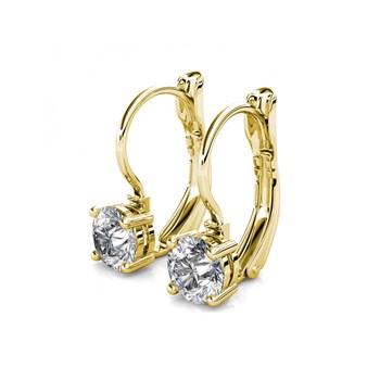 Earrings Round - Gold and Crystal