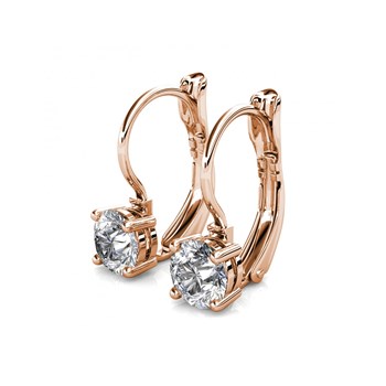 Round Earrings - Rose Gold and Crystal