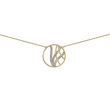 Collier Brillaxis or 9 carats cercle motif pailleté