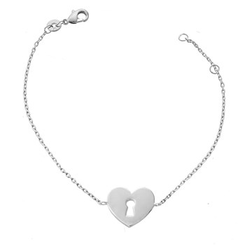 Bracelet clé de mon coeur Argent 925 Rhodié