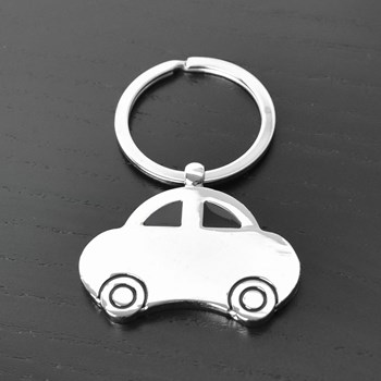 Silver car key ring