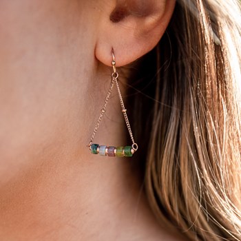 Boucles d'oreilles Piana en pierres Agate Aquatique