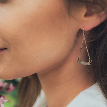 Boucles d'oreilles Piana en pierres Labradorite