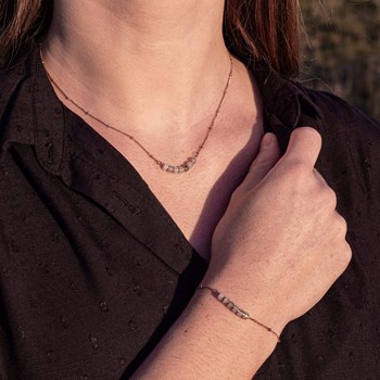 Piana ketting, armband en oorbellen in Labradoriet stenen
