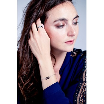 Bracelet souple Lydie en Argent avec oxyde de zirconium blanc
