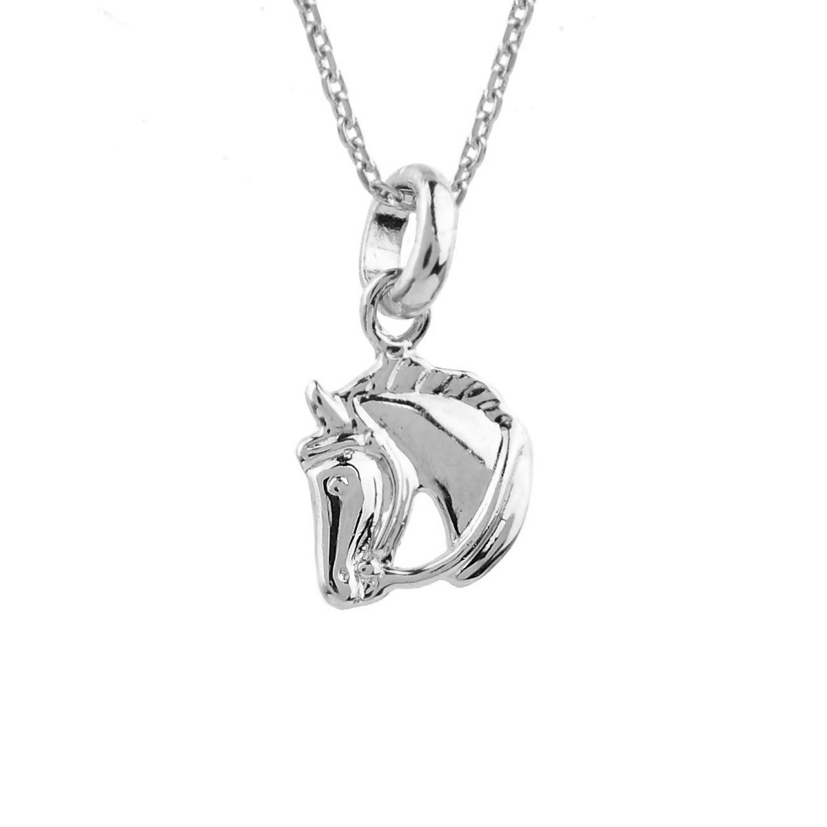 Collier buste de cheval Argent 925 Rhodié