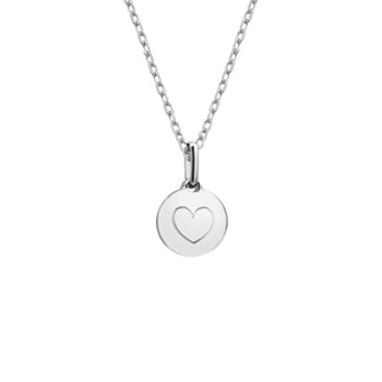 Collier médaille ronde amazonite argent 925 femme - gravure COEUR