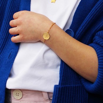 Bracelet chaine médaille plaqué or enfant - gravure PRINCESSE