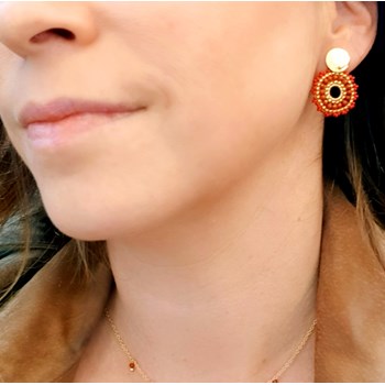 Boucles Inaya Jaspe rouge