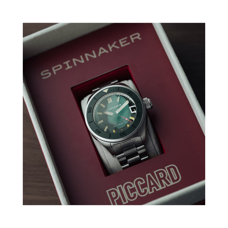 Montre homme automatique japonais Spinnaker - Bracelet acier inoxydable - 3 aiguilles avec date, lunette tournante - vue 4