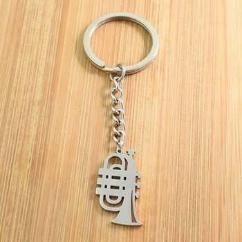 Origami steel trumpet key ring