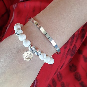 Bracelet pierres howlite marbré Serenity